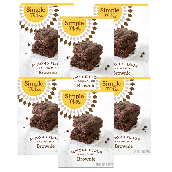 Simple Mills Chocolate Brownie Baking Mix, Made Of Almond Flour, Gluten Free, 12.9 Ounces (Pack Of 6)