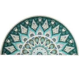 European Style Semicircle Shape Entrance Door Rug Shoes Scraper Mats Dirt Trapper Front Door Mat PVC Material Indoor and Outdoor Mats for Front Door, Easy to Clean - 15.74x31 .49 Inch (Type C)