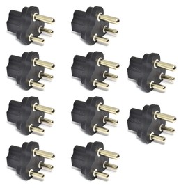 Ceptics South Africa SABS1661 Travel Power Plug Adapter Accepts NEMA 5-15R - ETL Certified - Industrial Grade (IG-10L-10PK)