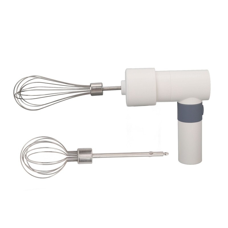 Electric Hand Mixer Warm White Cordless Rechargeable 2000mAh Battery Stainless