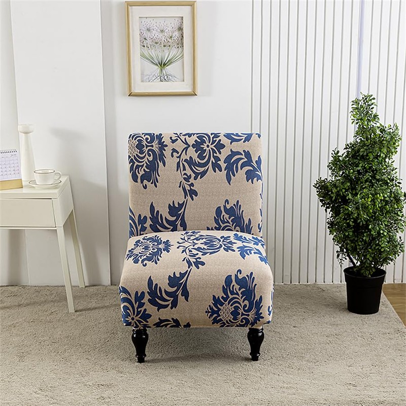 Eco-Ancheng - Funda para silla sin brazos, estampado floral, ajuste