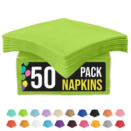 Party Solids Lime Green Napkins Disposable Everyday 50 Pcs 2 Ply Lime Green Cocktail Napkins Paper Everyday For Parties & Party Supplies