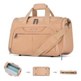 Hanke Foldable Underseat Carry On luggage Bag, Travel Tote Bag for Women & Men, Personal Item Travel Bag Softside Lightweight Luggage Bags for Travel Flight Crew Overnight Weekender.（Pink）