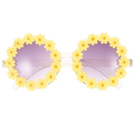 VALICLUD Women Sunglasses Fashion Daisy Sunflower Sunglasses Flower Shape Glasses Party Sunglasses for Awakening, yellow