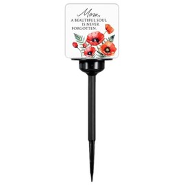 The Bridge Collection A Beautiful Soul is Never Forgotten Mother Memorial Garden Stake-Sympathy and Remembrance Gift with Inspirational Floral Design