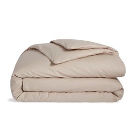 Brooklinen Luxury Percale Duvet Cover - 100% Cotton, Full/Queen Size in Pebble with Extra-Long Corner Ties and Button Closure | Best Sheets for Hot Sleepers