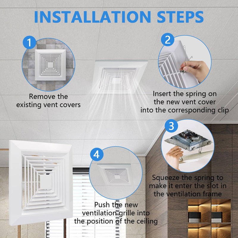 Bonsicoky 9x9 Inch Bathroom Exhaust Fan Cover
