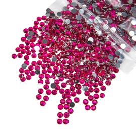 qiipii 620PCS 6mm Crystal Dark Rose Pink Resin Rhinestones for Crafting Dark Rose Red Flatback Stones Bulk SS30 Diamonds Crystals Gems Charms for Nails Face Eyes Makeup Mugs Tumblers DIY Crafts Decor