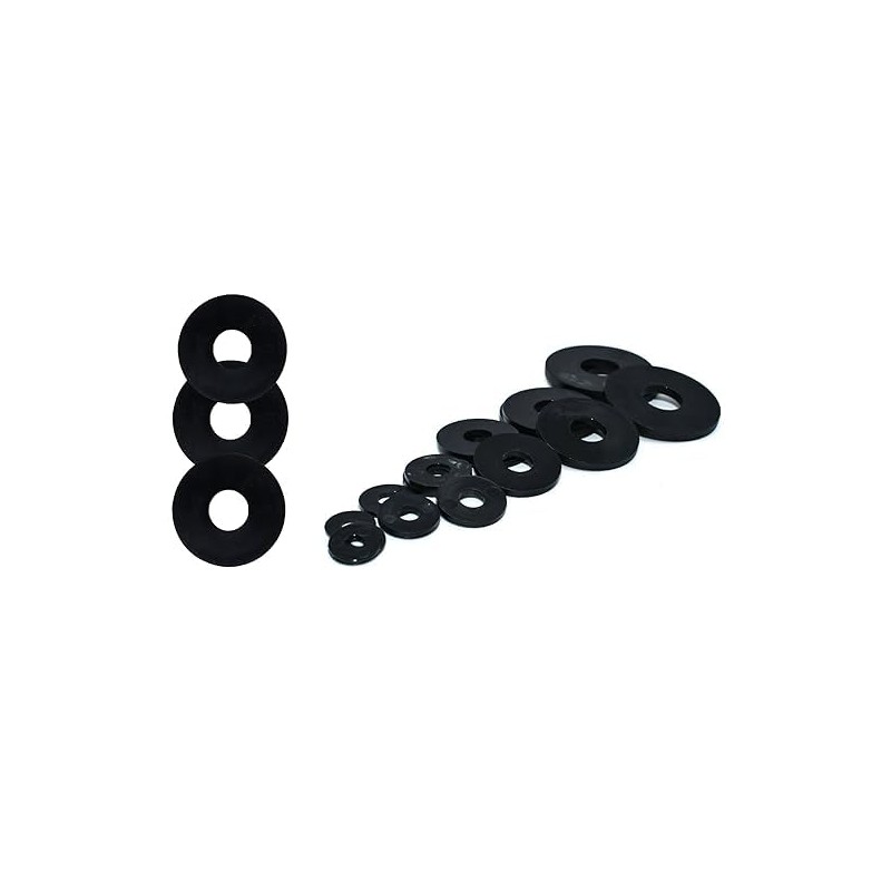 6pcs Nylon Black Penny Washers Plastic Fender Repair Washer Mudguard