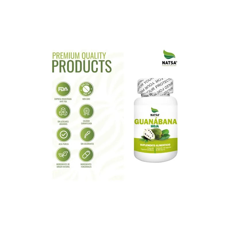 Guanabana Hoja, 100 Cápsulas, Calidad Premium Sabor Natural