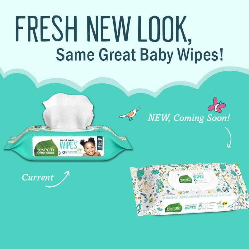 Seventh Generation Baby Wipes, Free & Clear with Flip Top
