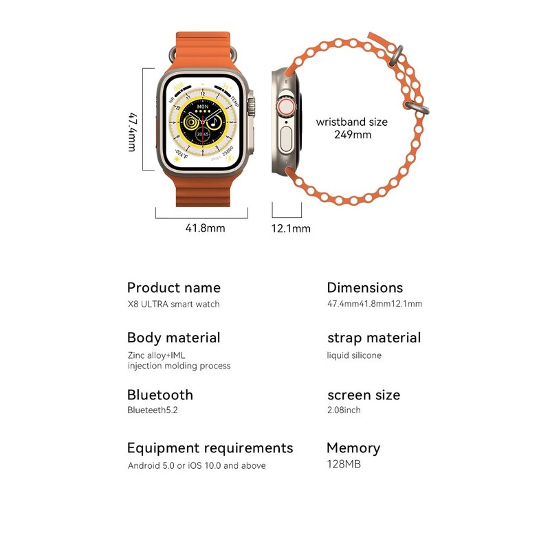 Generic - Reloj ultra inteligente X8 original para hombre, serie