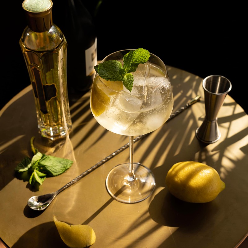 Viski Angled Stemmed Cocktail Glasses for Aperol Spritz, Campari Spritz,
