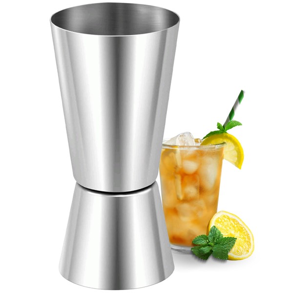 CHEFZOCO Cocktail-Messbecher, Cocktail-Messbecher, Jigger Dual Messbecher, Cocktail-Messbecher, Getränkespender, Doppel-Messbecher, Edelstahl,