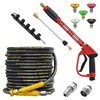 TechSweepPro 5000PSI Pressure Washer Gun and Hose Kit, 50FT Kink