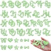 62 parches autoadhesivos de letras de perlas (A-Z) con estampado