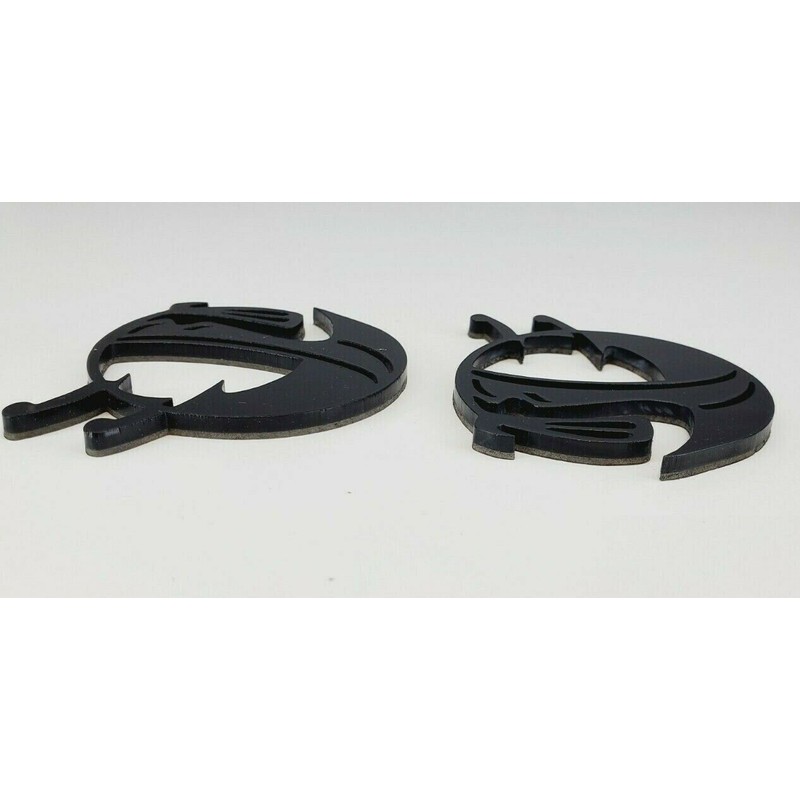 FMSgear Pair GLOSS BLACK Scat Pack Head Emblems fits Dodge