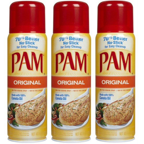 Pam Original No-Stick Cooking Spray 6 Ounce (3 Pack)