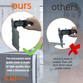 WB39X10034 microwave waveguide cover is suitable for GE microwave waveguide cover replacement, 3-7/8x4-1/4 inches (thickened), packed in PE packaging box, equipped with two microwave locking buttons.
