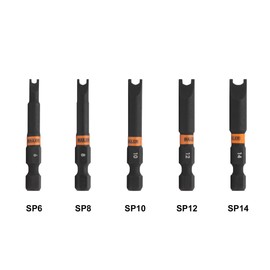 Spanner Screwdriver Bit Set - Railer 5PC S2 Steel 2" Spanner Snake Eyes Impact Driver Bit Set With A Tool Storage Bit Holder & Carabiner