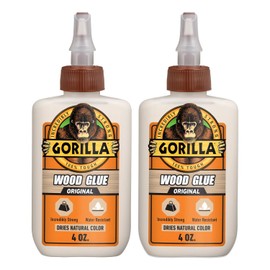 Gorilla Pegamento para madera, botella de 4 onzas, color madera natural, (paquete de 2)