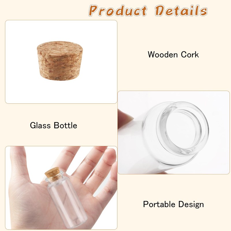 24 Pcs 30ml/1oz Glass Bottles Transparent Mini Glass Vials Empty