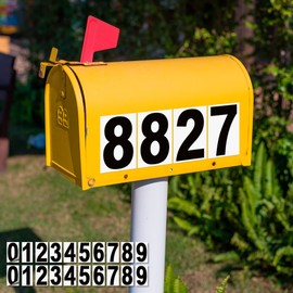 iSYFIX Black Vinyl Numbers Stickers – 2 Sets 5 inch - Premium Decal, Reflective Background, Pre-Spaced for Mailbox, Signs, Window, Door, Cars, Trucks, Home, Business, Address, Indoor & Outdoor