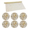 MAXQUU 1 Piece Of Golden Glitter Tablecloth, 6 Piece Of