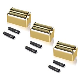 colorski 3 pack Professional Replacement Foil and Cutters Compatible with BaBylissPRO Barberology Double Foil FXFS2 Shaver Replacement Heads,Gold