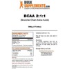 벌크서플리먼트 2:1:1 BCAA 필수 아미노산 파우더 500g Bulk Supplement 2:1:1