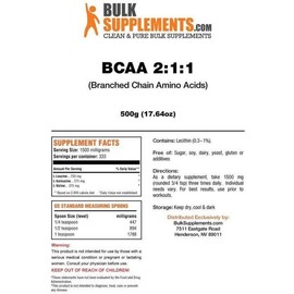 벌크서플리먼트 2:1:1 BCAA 필수 아미노산 파우더 500g Bulk Supplement 2:1:1 BCAA Essential Amino Acid Powder 500g