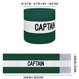 JRINYE Unisex Sport Captain Armband, Adjustable Captain's Armband for Soccer Training Adults & Youths Elastic Captain Arm Band Soccer Sports Accessories - (One Size, Green)
