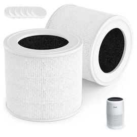 Pack of 2 Core Mini Filters for Levoit Core Mini Air Purifier, 3-in-1 Pre-Filter & Highly Efficient Activated Carbon & HEPA Filter, 2 Replacement Filters and 6 Aroma Pads, White