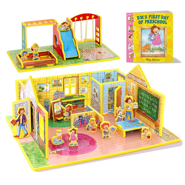 STORYTIME TOYS D.W.'s First Day of Preschool 3D Puzzle - Book and Toy Set - 3 in 1 - Book, Build, and Play