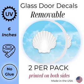 Glass Door Decals – Double-Sided Safety Stickers to Prevent Accidental Collisions (Set of 2) (White Shell)