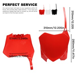 ABCERRSI Motorcycle Number Plate,Plastic Dirt Bike Front Number Cover for CRF250R 10-13 CRF450R 09-12 Off Road Racing Motocross ATV(Red)