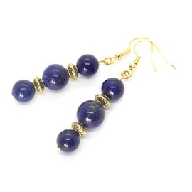 Thurcolas schicke und klassische Ohrhänger aus blauem Lapislazuli und goldenem Edelstahl