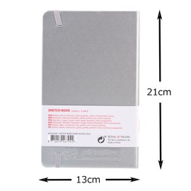 Tarrence T9314-042M 405843 Art Creation Sketchbook, Drawing Notebook, 5.1 x 8.3 inches (13 x 21 cm), Shiny Silver, Thickness 5.9 oz/yd², Fine, Acid Free Paper, 80 Sheets Bound