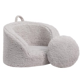 ALIMORDEN Snug-Arch Toddler Couch, Comfy Foam Baby Chair, Ergonomic Toddler Chair with a Snug Embrace Design for Boys and Girls, Light Grey