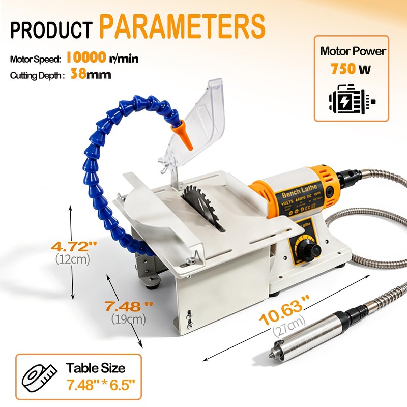Lapidary Saw Machine for Crafts Multifunctional Lapidary Equipment 750W