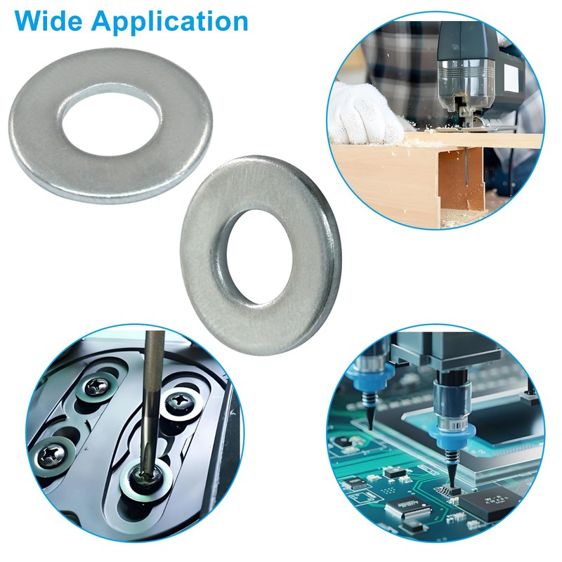 Luomorgo 1/4" Stainless Steel 304 Flat Washers, 5/8" Outside Diameter,