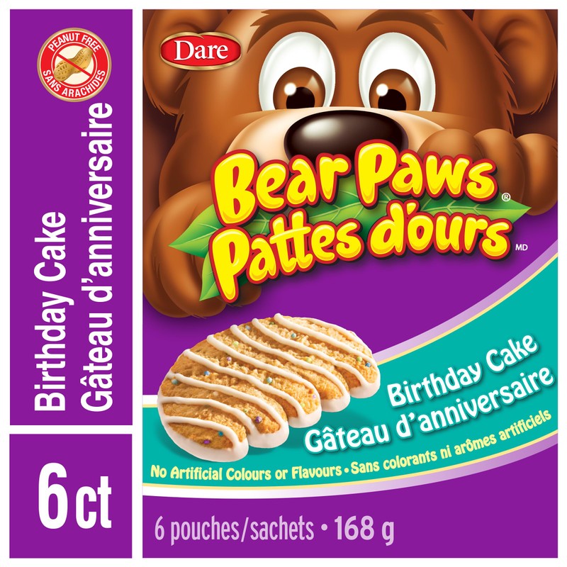 Dare Bear Paws Birthday Cake Soft Cookies 168g - Peanut