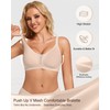 VRVOICE Womens Wireless Bras V Mesh Push Up No Underwire