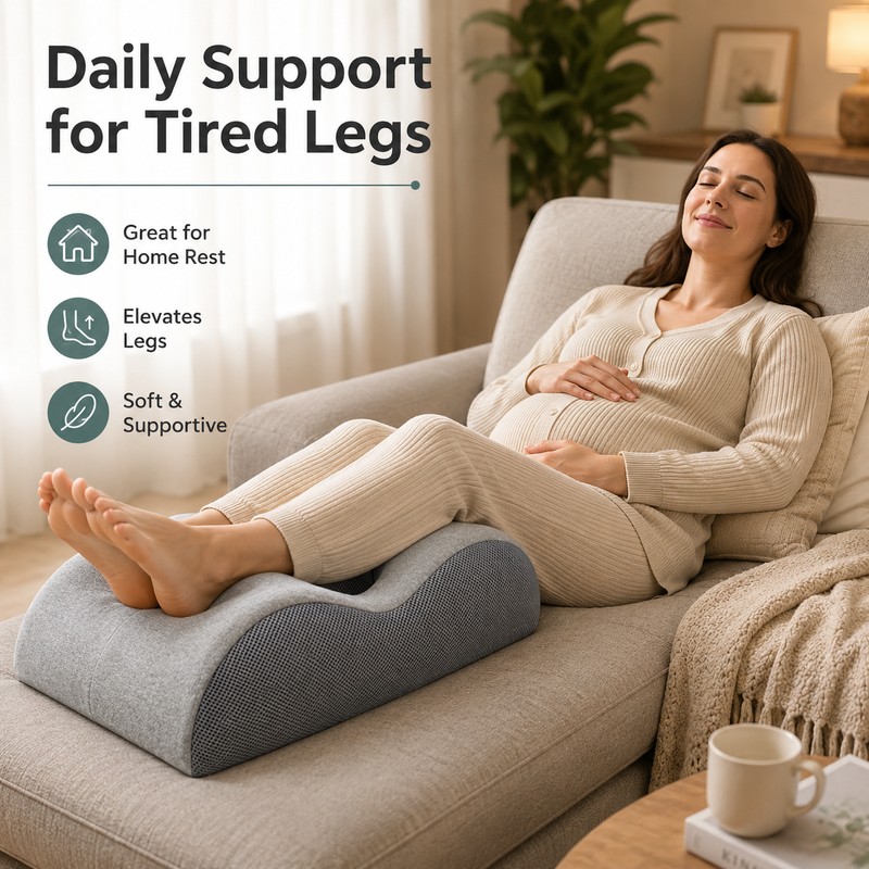 Memory Foam Leg Elevation Pillow for Resting Comfort – Ergonomic