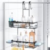 Aitatty Over the Door Shower Caddy Hanging: Black Rustproof Shower