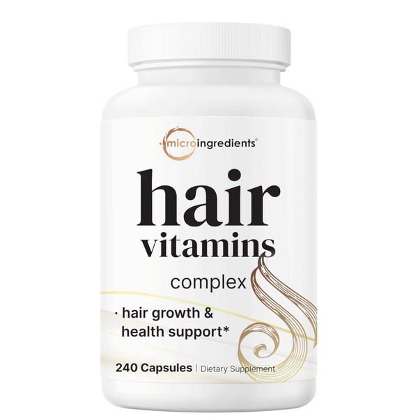 Hair Growth Vitamins, 240 Capsules | Biotin, Collagen, Keratin, Saw