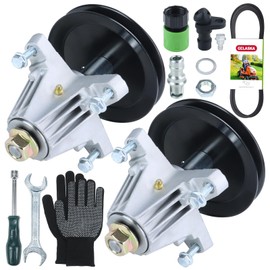 GELASKA 2 Pack 918-06991 Spindle with 490-900-M061 Deck Wash Kit 954-04060C Belt Replaces 618-06991, 918 06991 for Craftsman T1000, T1100, T1200, T1300, T1400, T1800, T2100, T110, T130, T105 Mowers