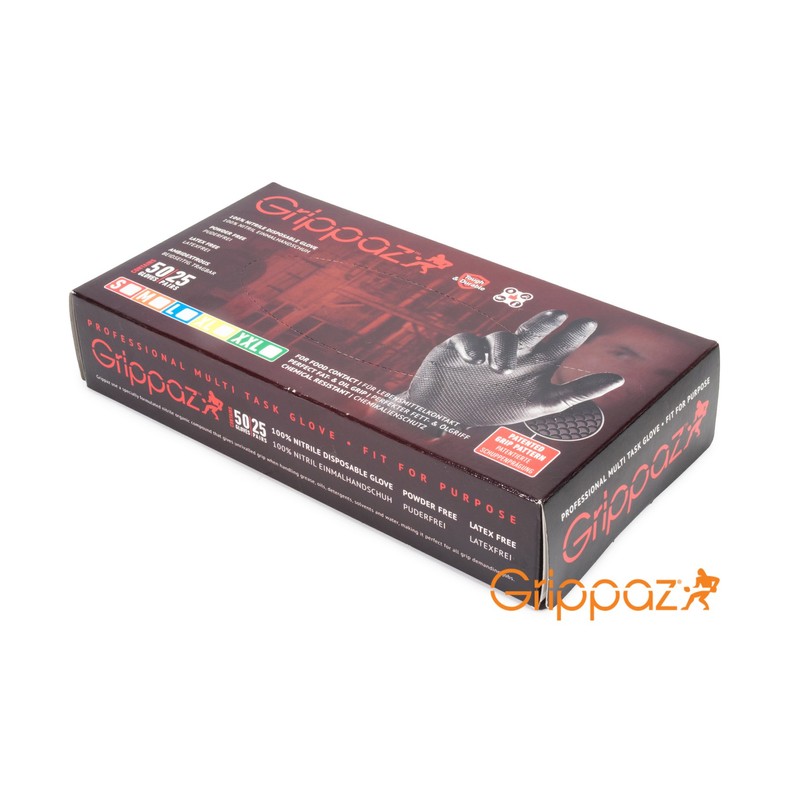 Grippaz Protective Gloves Nitrile Extra Large Black – Pack of