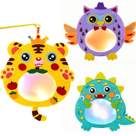 Set of 3 Lanterns Craft Set, Children's Lanterns Craft Set for Children, Lantern Craft Lanterns, Children's Lantern with Short Lantern Stick, Lantern Children St. Martin Lanterns, Creative Set for