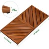 Teak Wood Bath Mat for Bathroom - Anti Slip Square